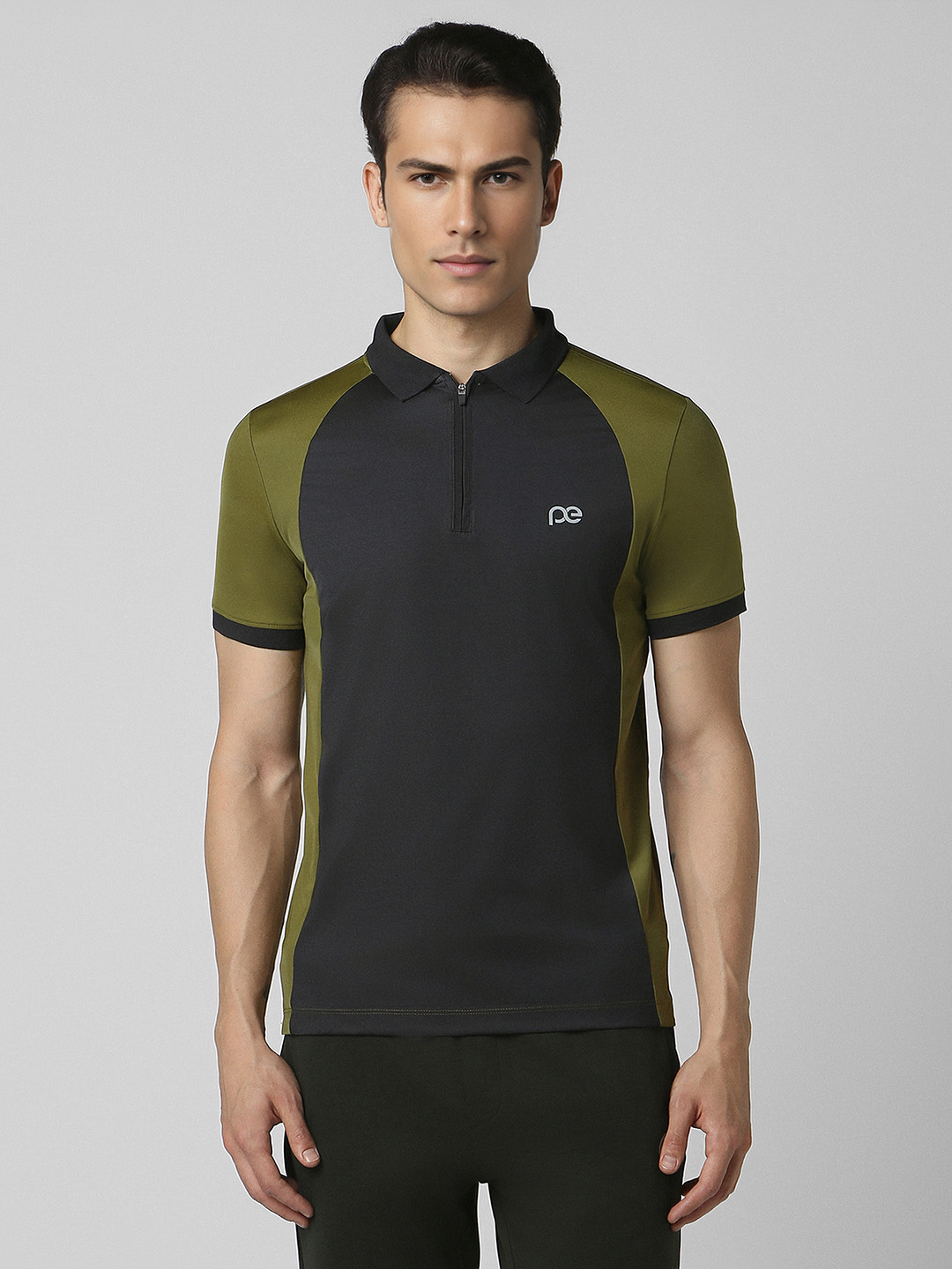 

Peter England Casuals Men High Neck Applique T-shirt, Black