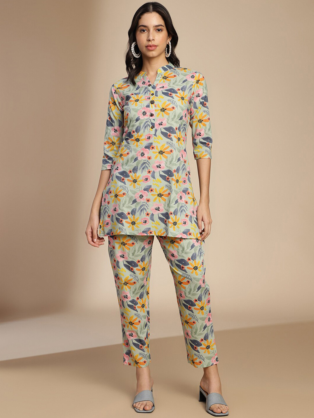 

Shaily Floral Printed Co-Ords Set, Grey