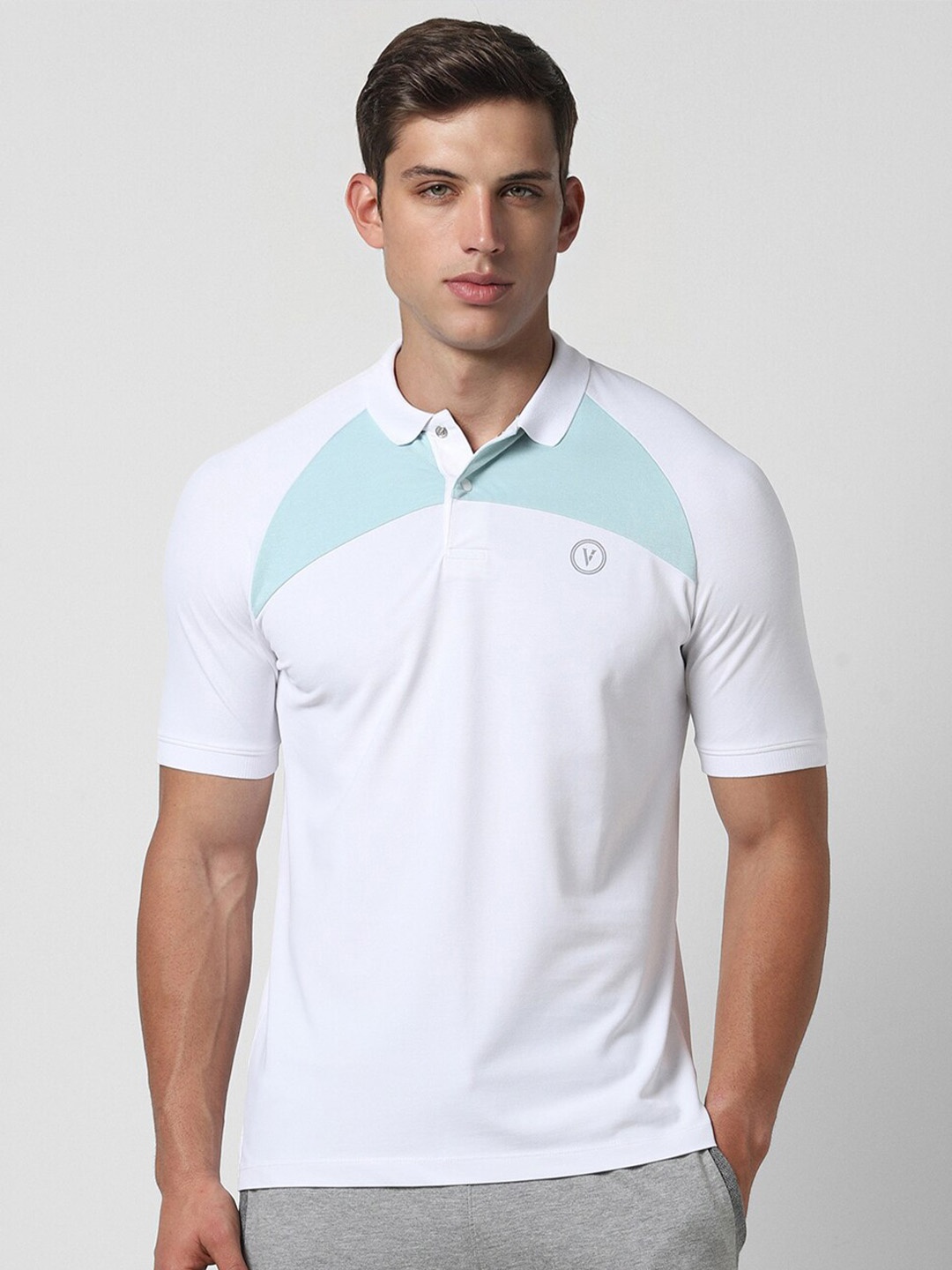 

Van Heusen Flex Colourblocked Polo Collar T-shirt, White