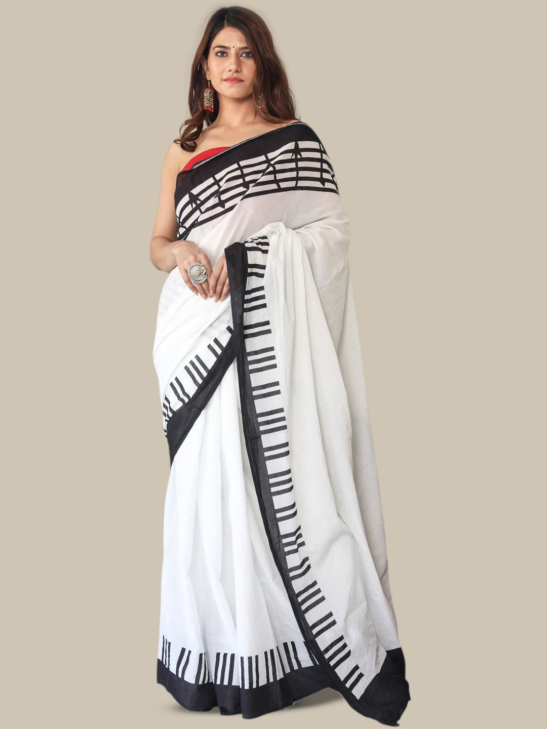 

KALINI Pure Cotton Saree, White