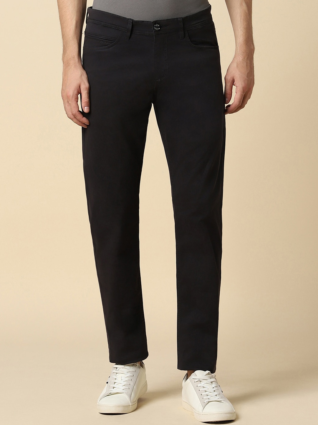 

Allen Solly Men Slim Fit Mid-Rise Trouser, Black