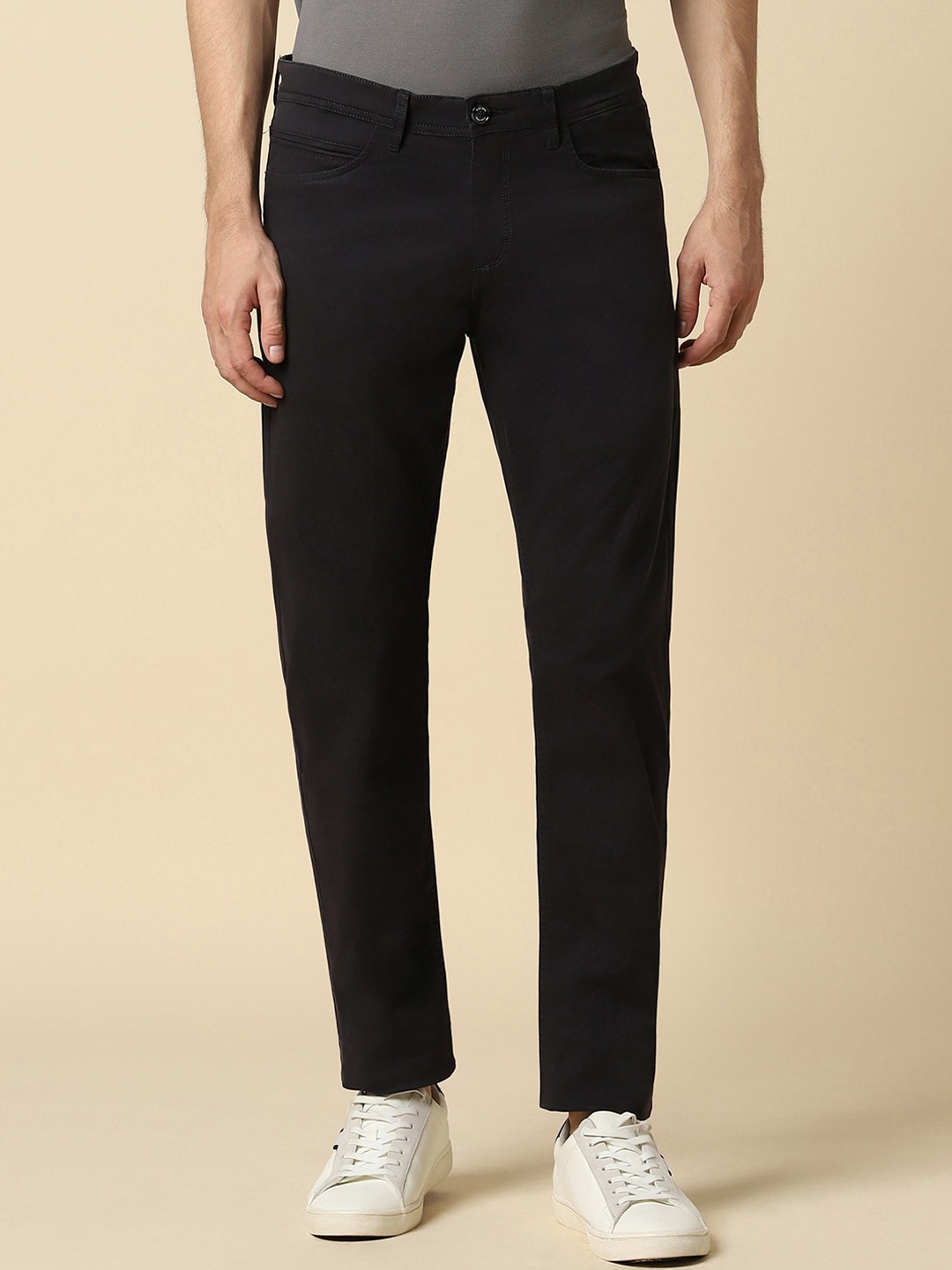 

Allen Solly Men Slim Fit Mid-Rise Trouser, Black