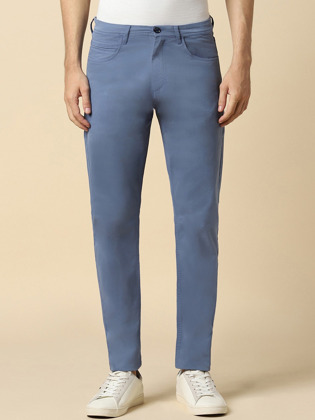 

Allen Solly Men Slim Fit Mid-Rise Trouser, Blue