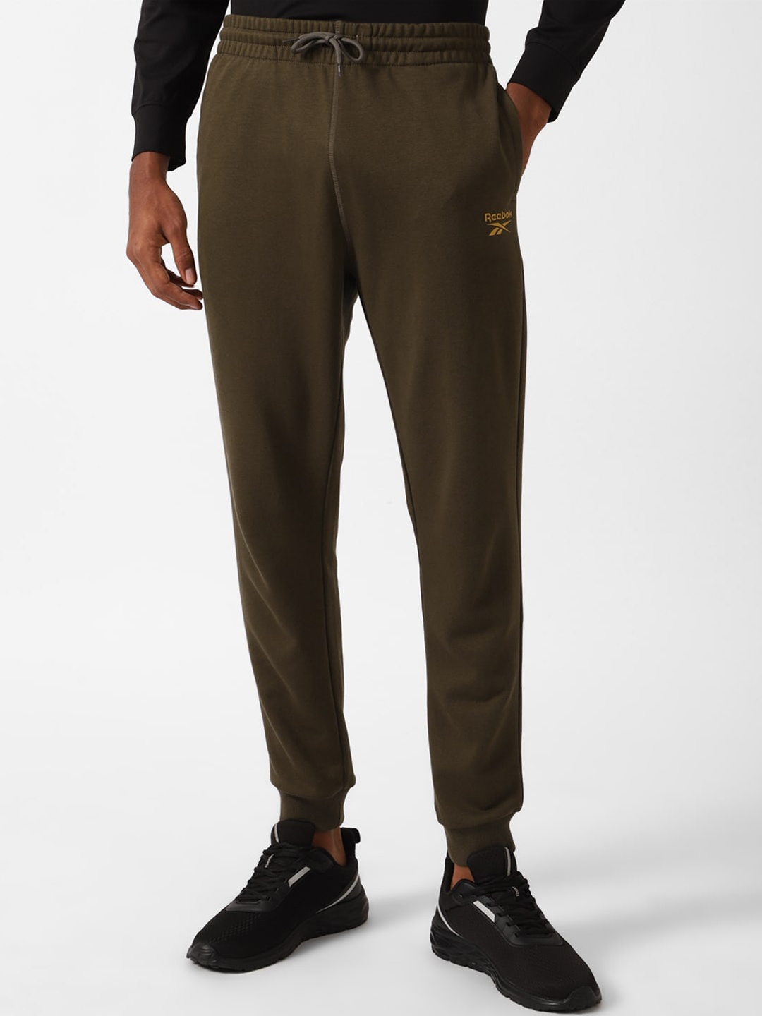

Reebok Men Ri Ft Left Leg Slim Fit Joggers, Green