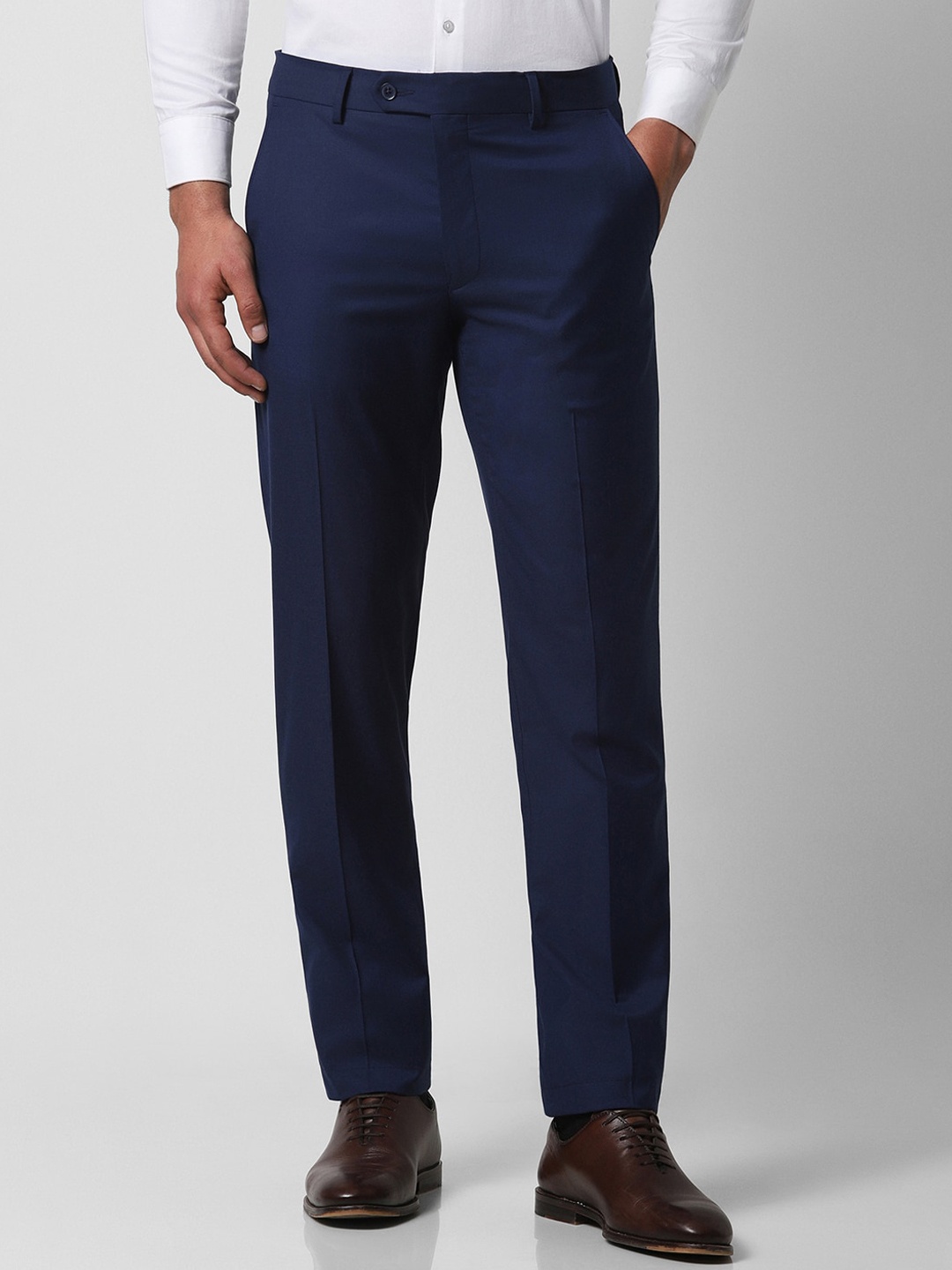 

Van Heusen Men Slim Fit Formal Trousers, Navy blue