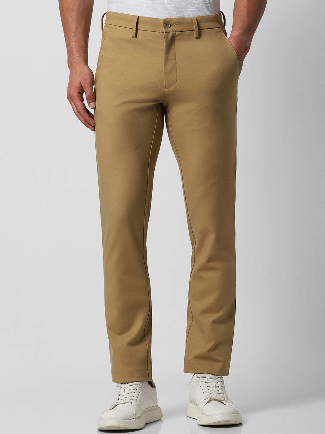 

Van Heusen Men Slim Fit Mid-Rise Trousers, Brown