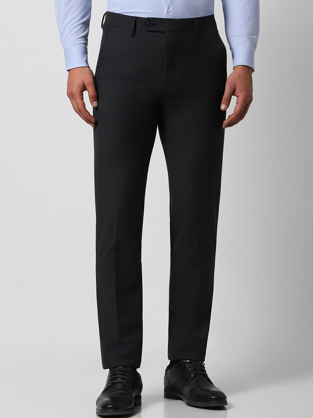 

Van Heusen Men Slim Fit Formal Trousers, Black
