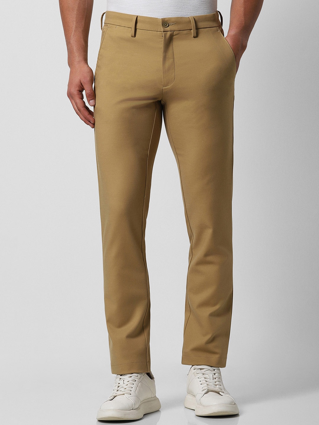 

Van Heusen Men Slim Fit Mid-Rise Trousers, Brown