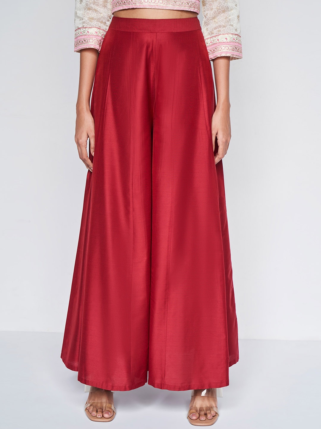 

Global Desi Women Flared Palazzo, Maroon