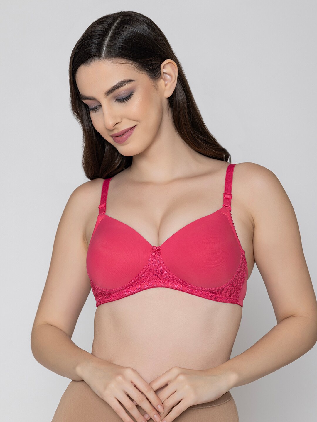 

B'ZAR Full Coverage Non-Wired Lightly Padded T-shirt Bra With All Day Comfort, Coral