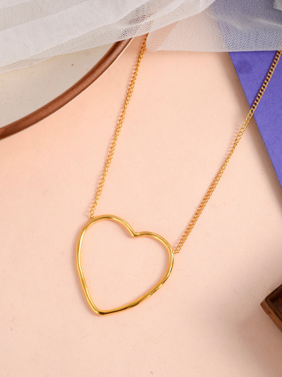 

Silvermerc Designs Gold-Plated Heart Shaped Pendants with Chains