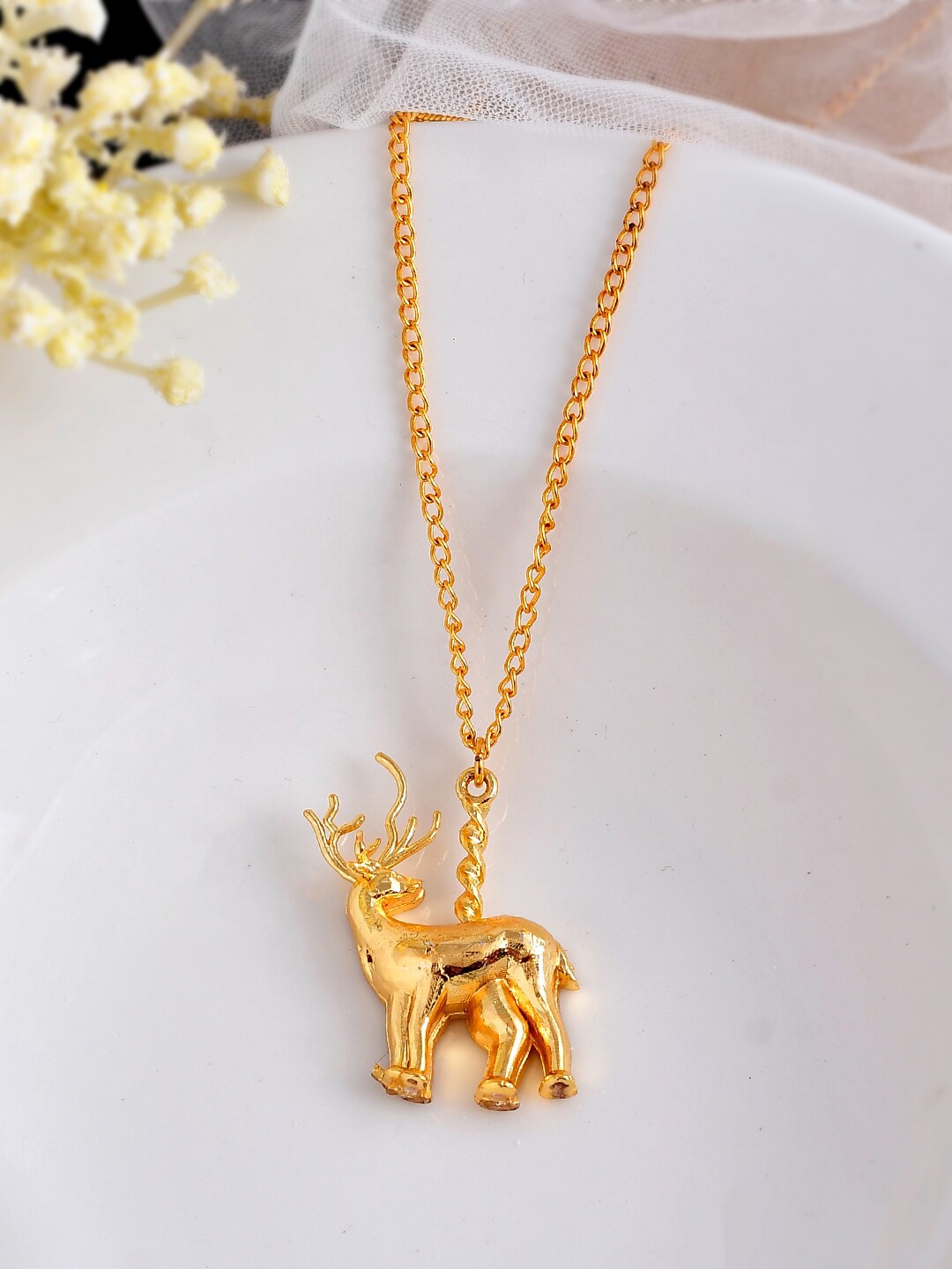 

Silvermerc Designs Gold-Plated Oval Pendants with Chains