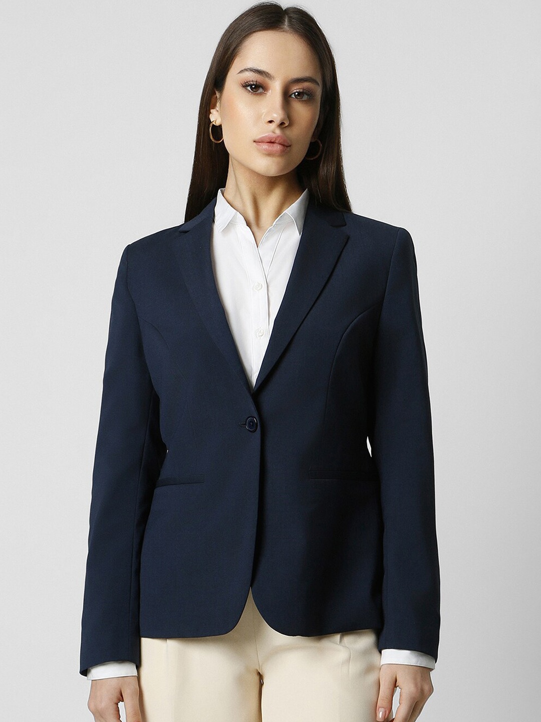 

Van Heusen Woman Single Breasted Notched Lapel Formal Blazers, Navy blue