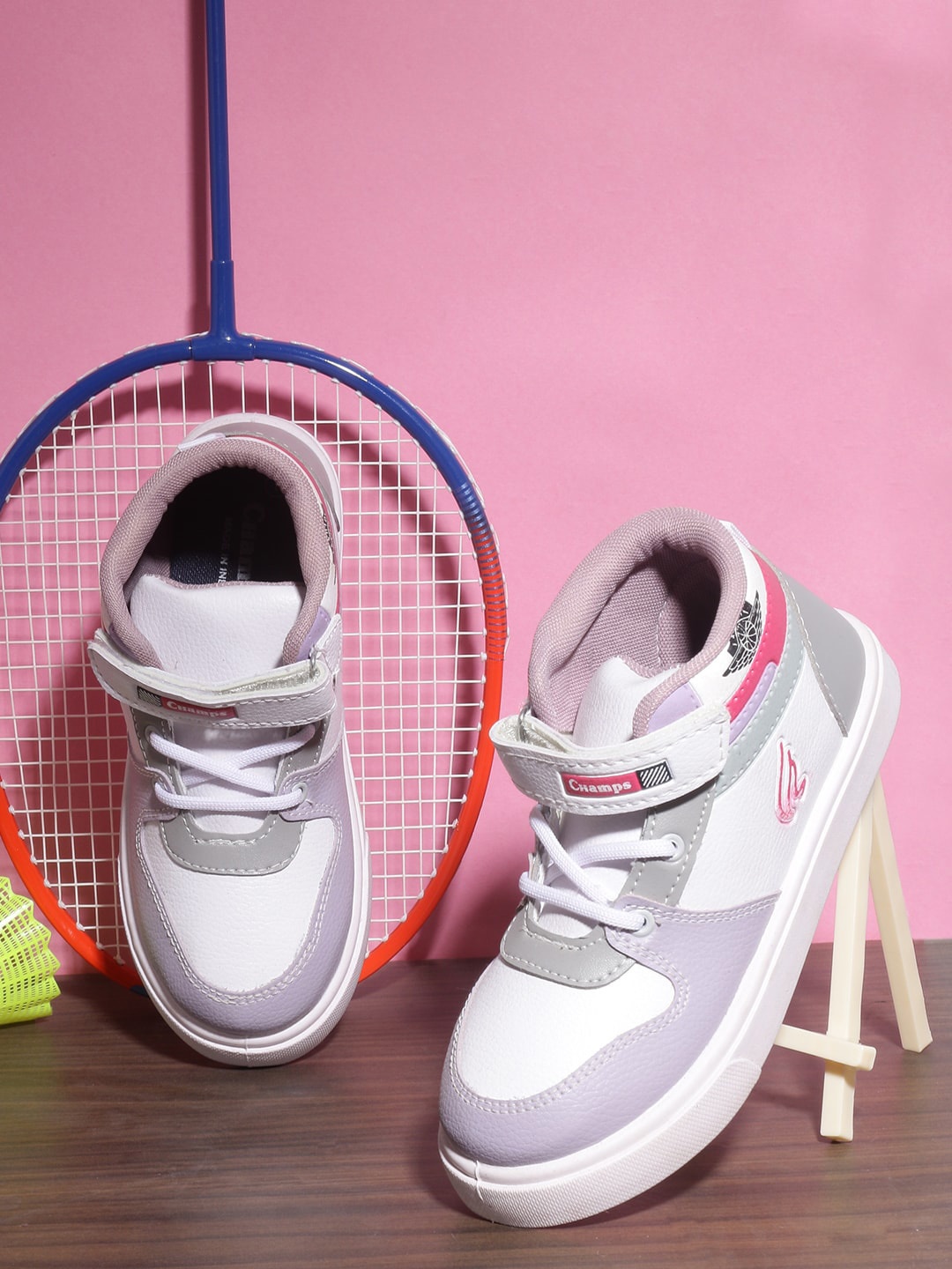 

Champs Boys Colourblocked Mid-Top Lightweight Mesh Sneakers, White