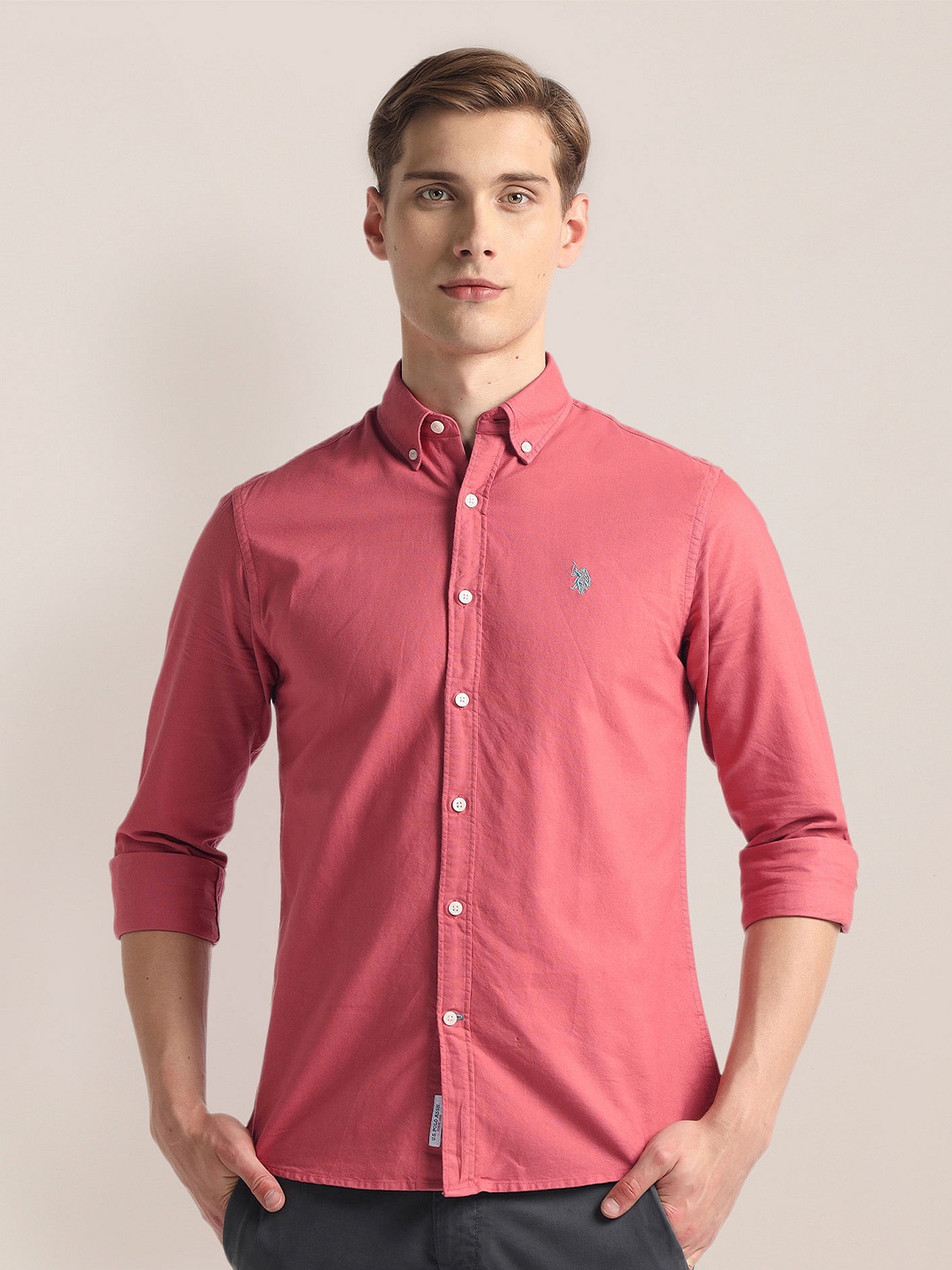 

U.S. Polo Assn. Button-Down Collar Casual Shirt, Red