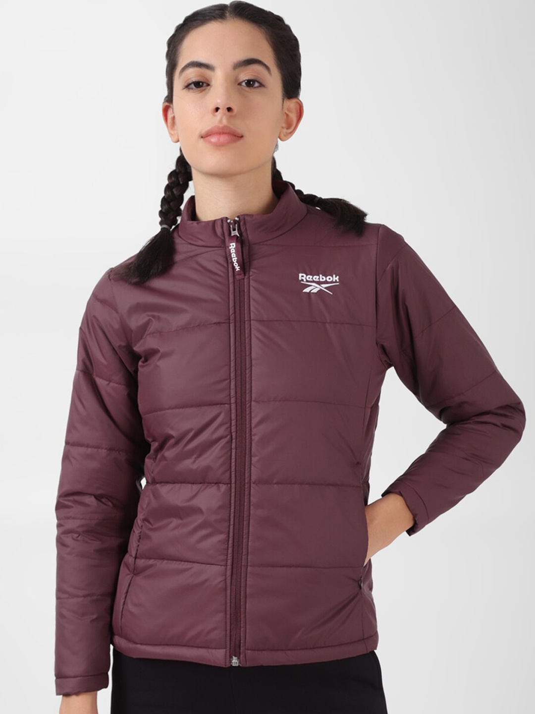 

Reebok Mock Collar Gusto Sporty Jacket, Maroon