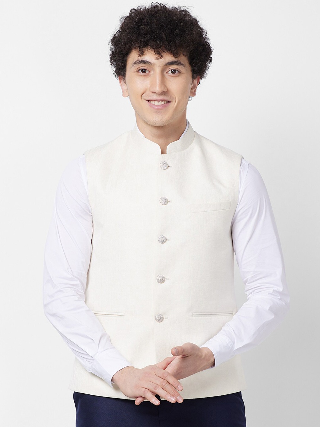 

Raymond Contemporary Fit Nehru Jacket, White