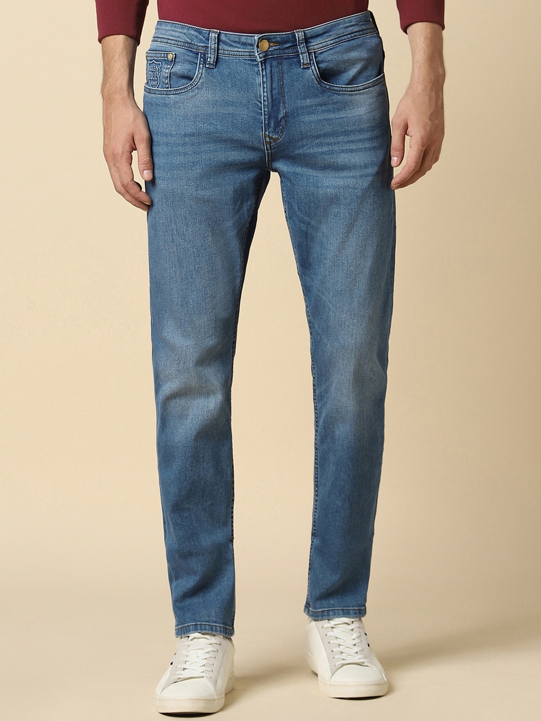 

Allen Solly Men Slim Fit Clean Look Heavy Fade Stretchable Jeans, Blue