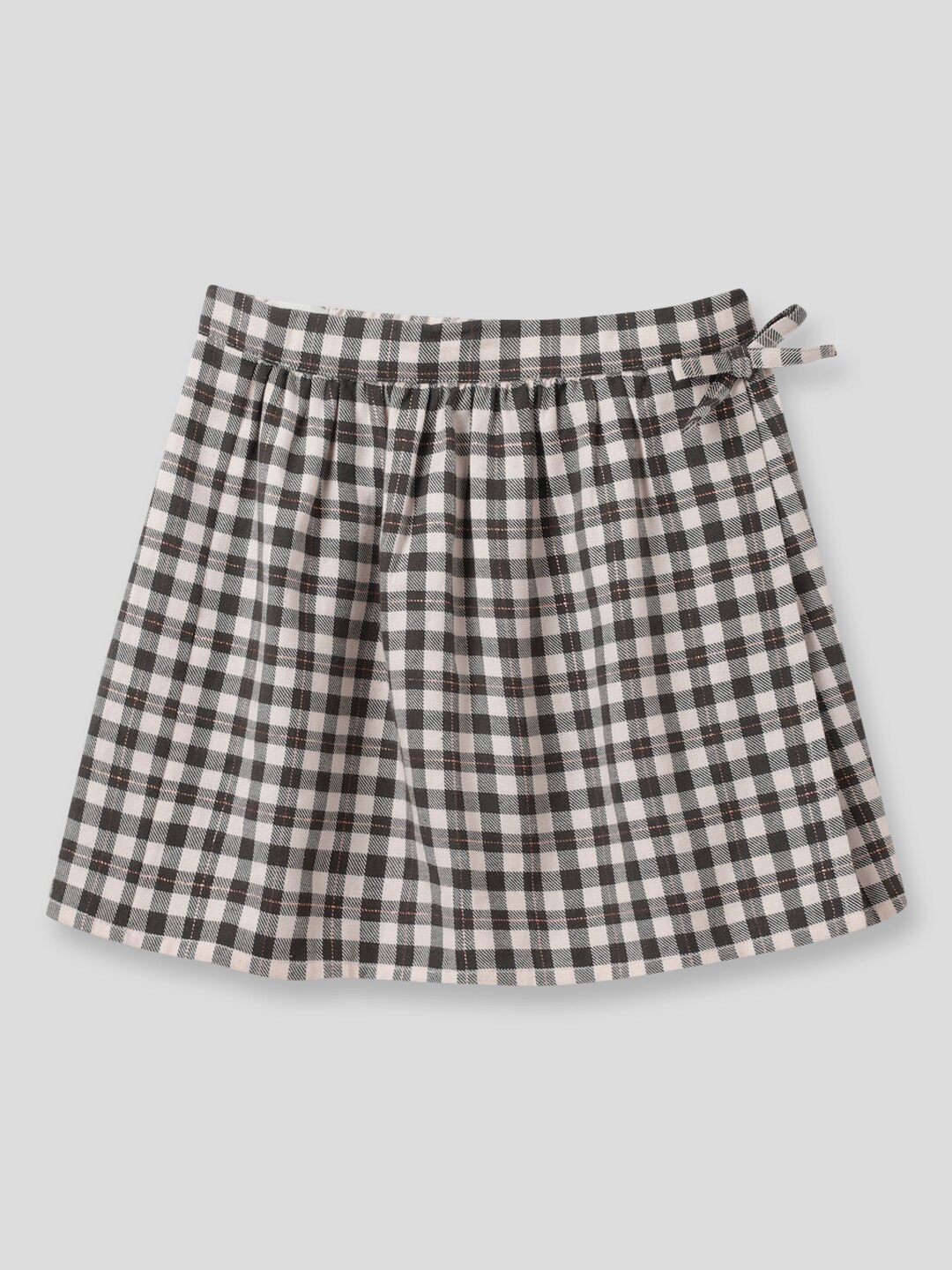 

Somersault Girls Checked Pure Cotton A-Line Mini Skirt, Brown