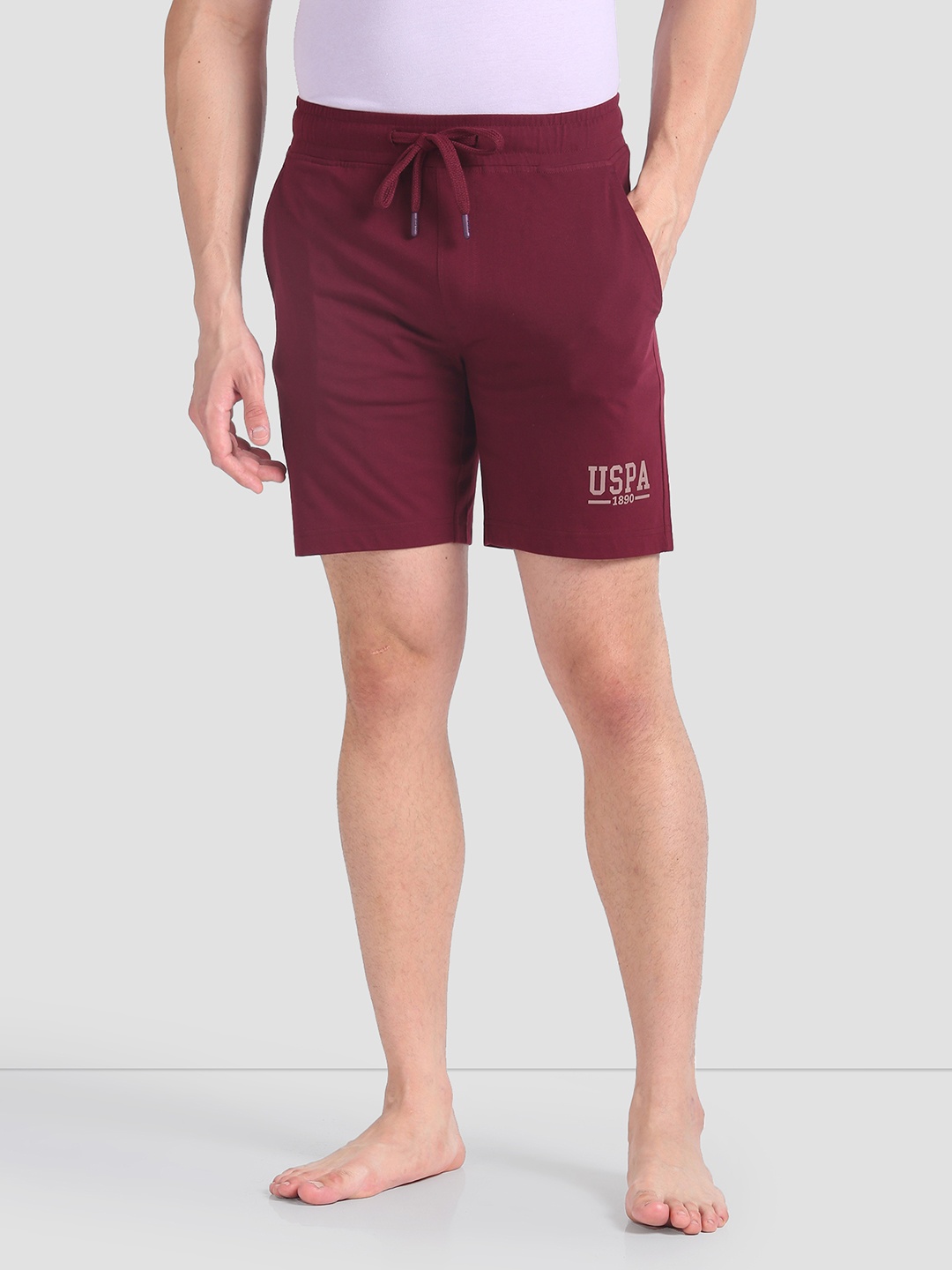 

U.S. Polo Assn. Men Relaxed Fit Regular Lounge Shorts, Maroon