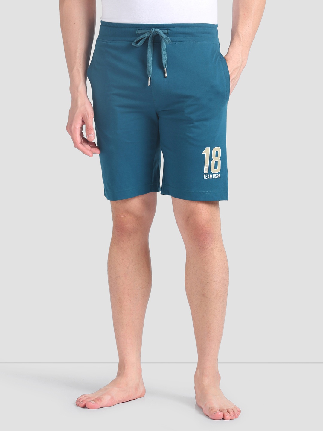 

U.S. Polo Assn. Men Relaxed-Fit Mid-Rise Shorts, Teal