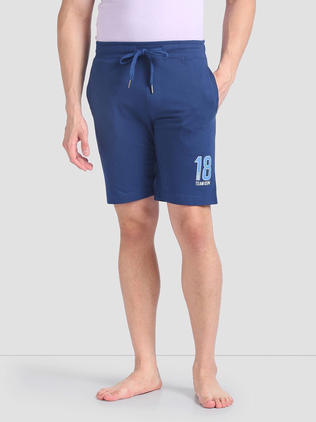 

U.S. Polo Assn. Men Relaxed-Fit Mid-Rise Shorts, Blue