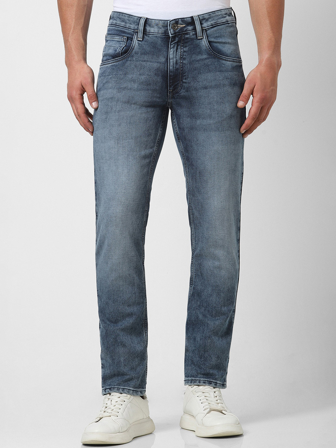 

VAN HEUSEN DENIM LABS Men Slim Fit Stretchable Heavy Fade Jeans, Blue