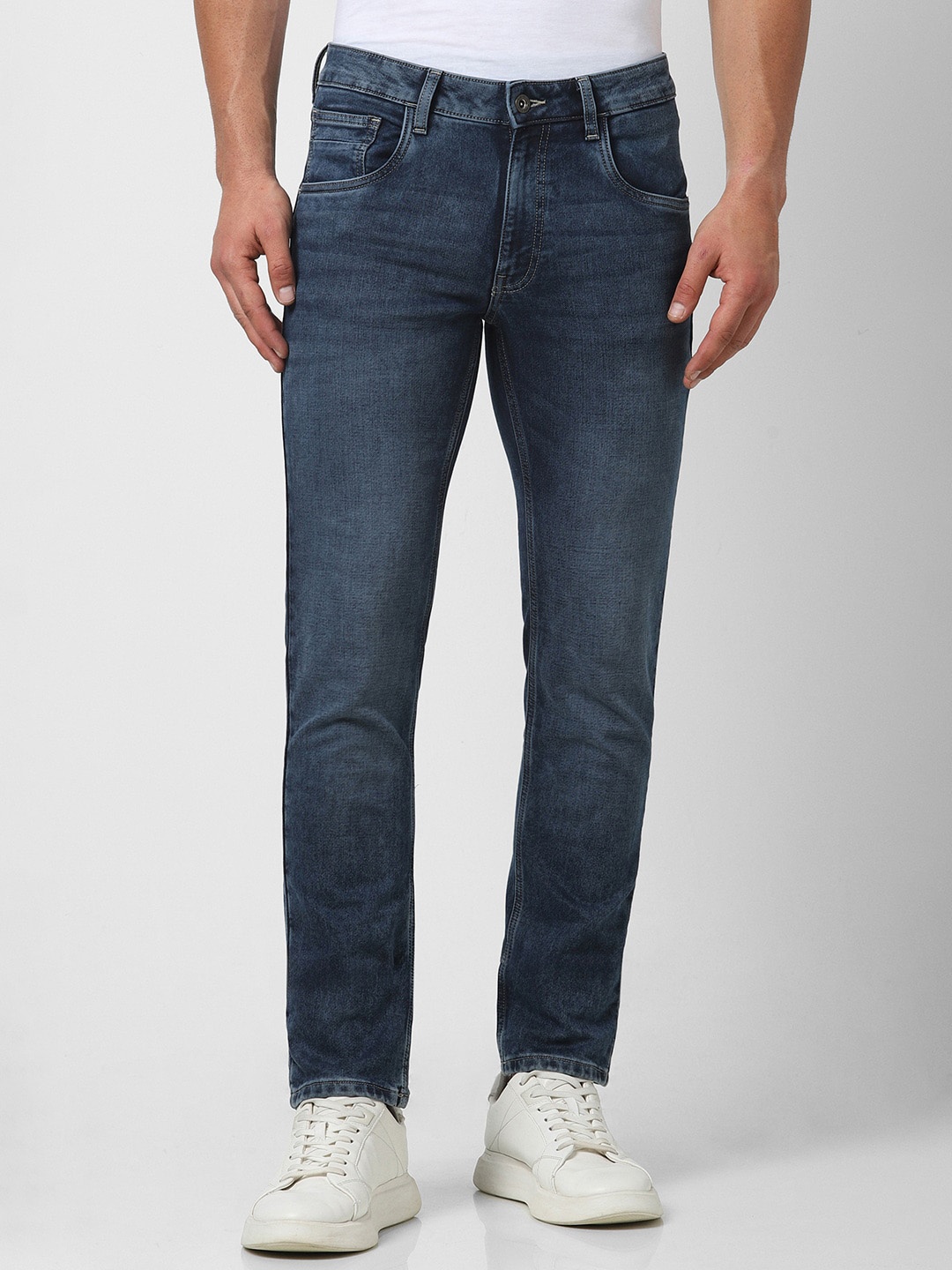 

VAN HEUSEN DENIM LABS Men Slim Fit Stretchable Heavy Fade Jeans, Blue