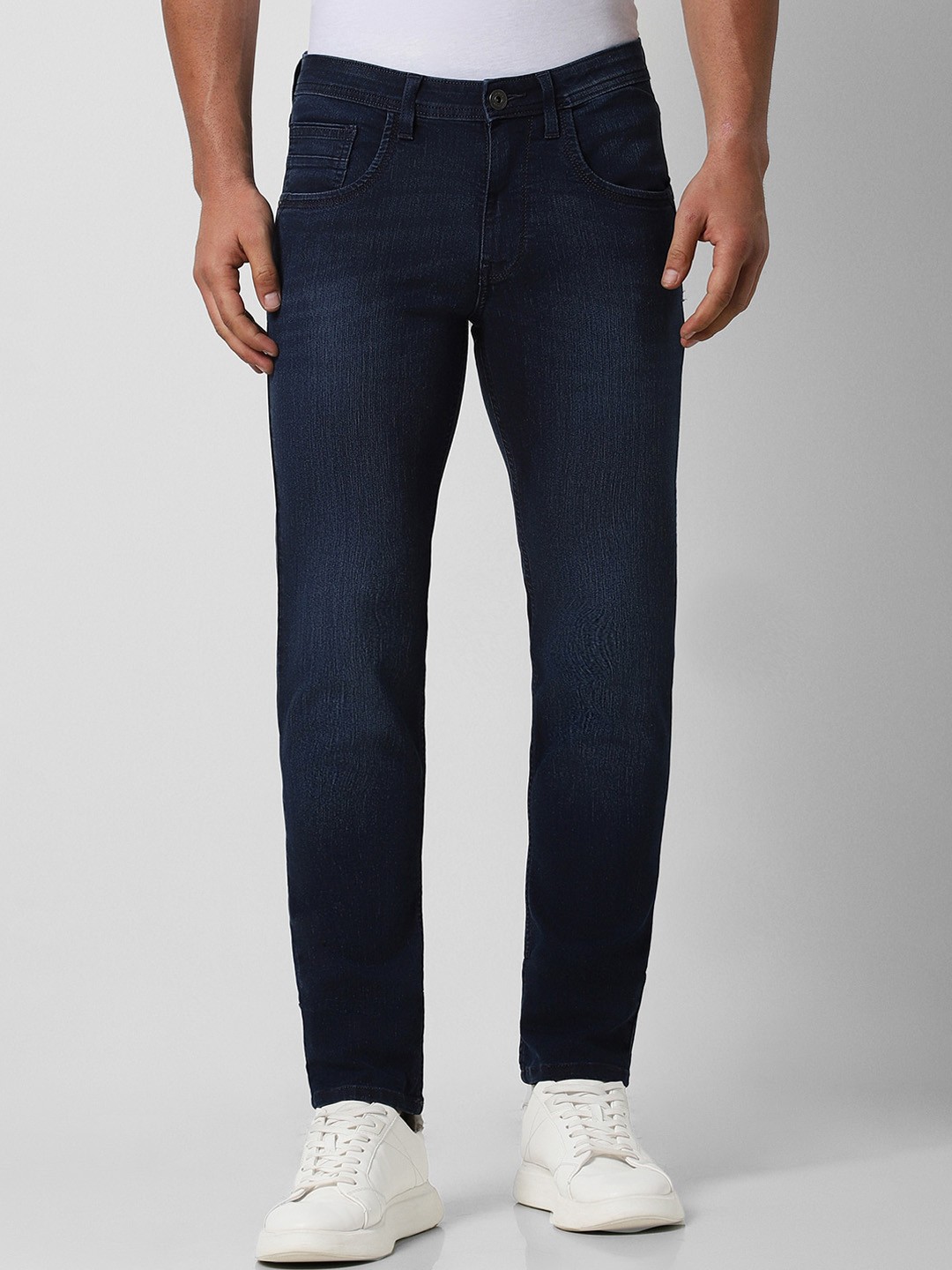 

VAN HEUSEN DENIM LABS Men Skinny Fit Stretchable Light Fade Jeans, Navy blue