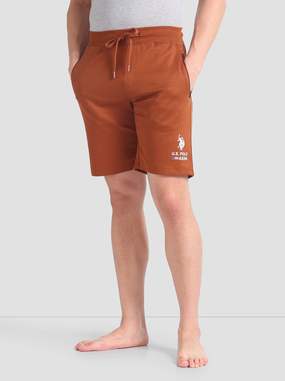 

U.S. Polo Assn. Men Mid-Rise Quick Moisture Absorbance Shorts, Brown