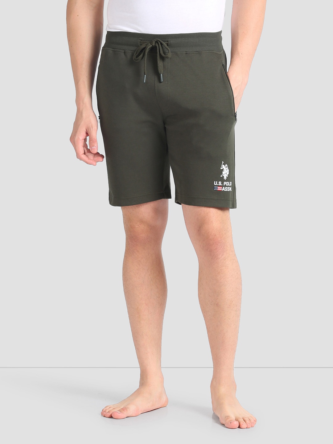 

U.S. Polo Assn. Men Mid-Rise Quick Moisture Absorbance Shorts, Olive