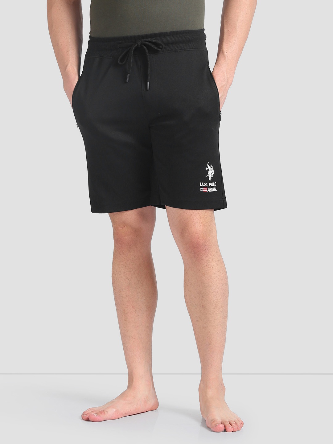 

U.S. Polo Assn. Men Mid-Rise Quick Moisture Absorbance Shorts, Black