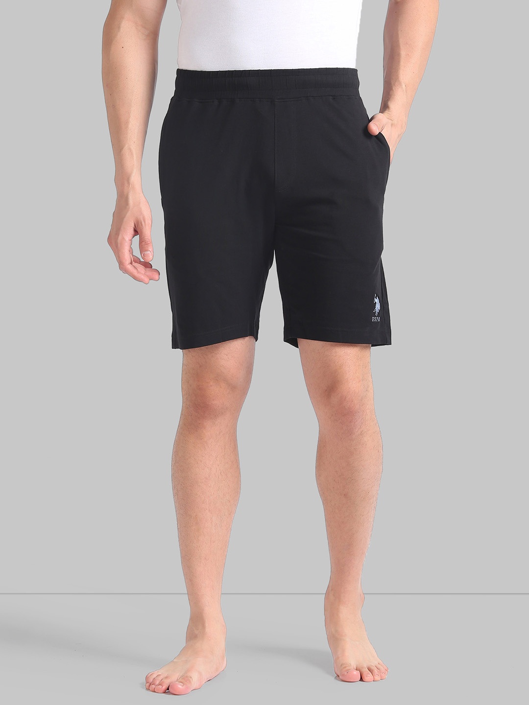 

U.S. Polo Assn. Men Relaxed-Fit Mid-Rise Lightweight Shorts, Black