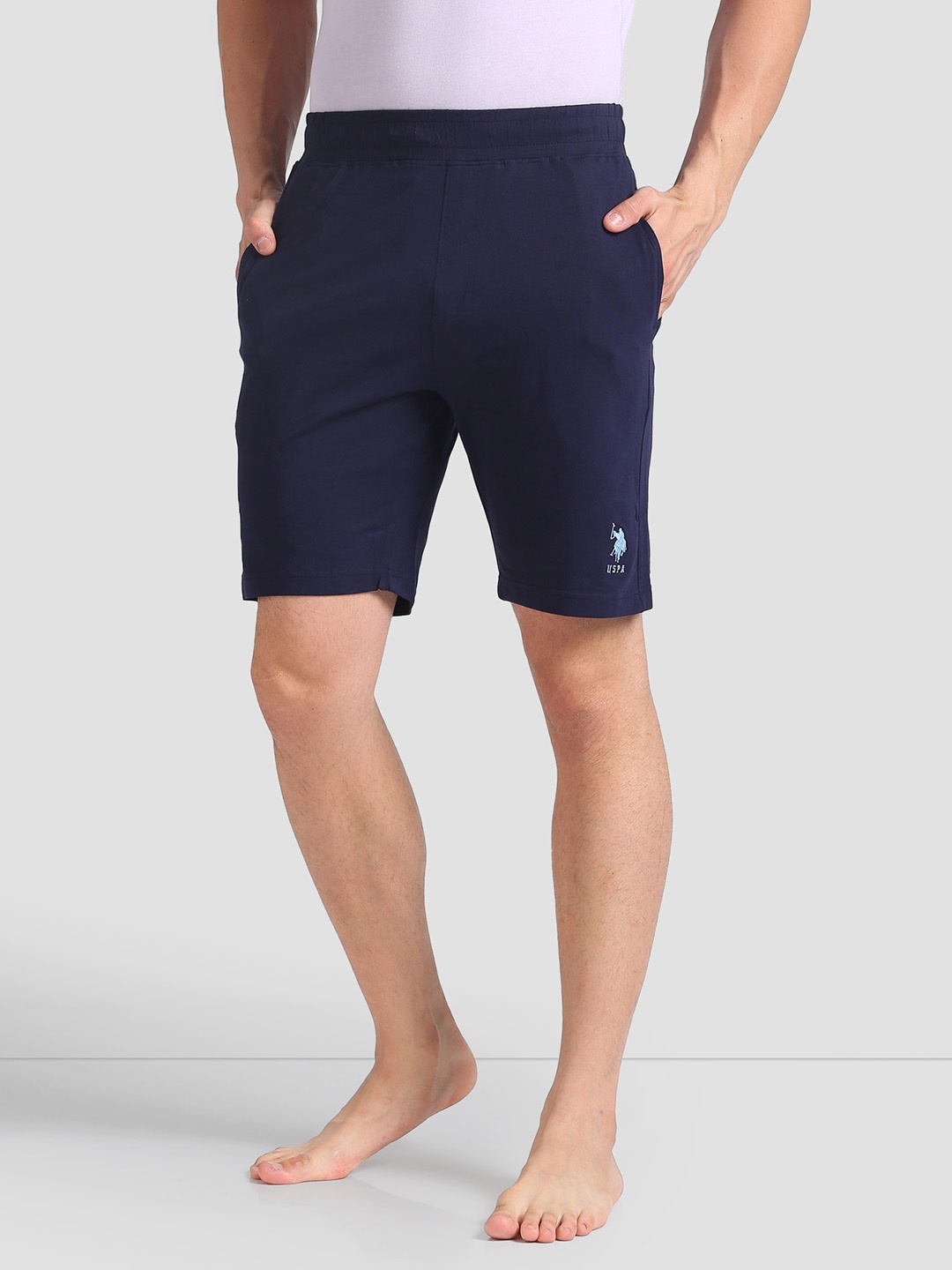 

U.S. Polo Assn. Men Relaxed-Fit Mid-Rise Lightweight Shorts, Navy blue
