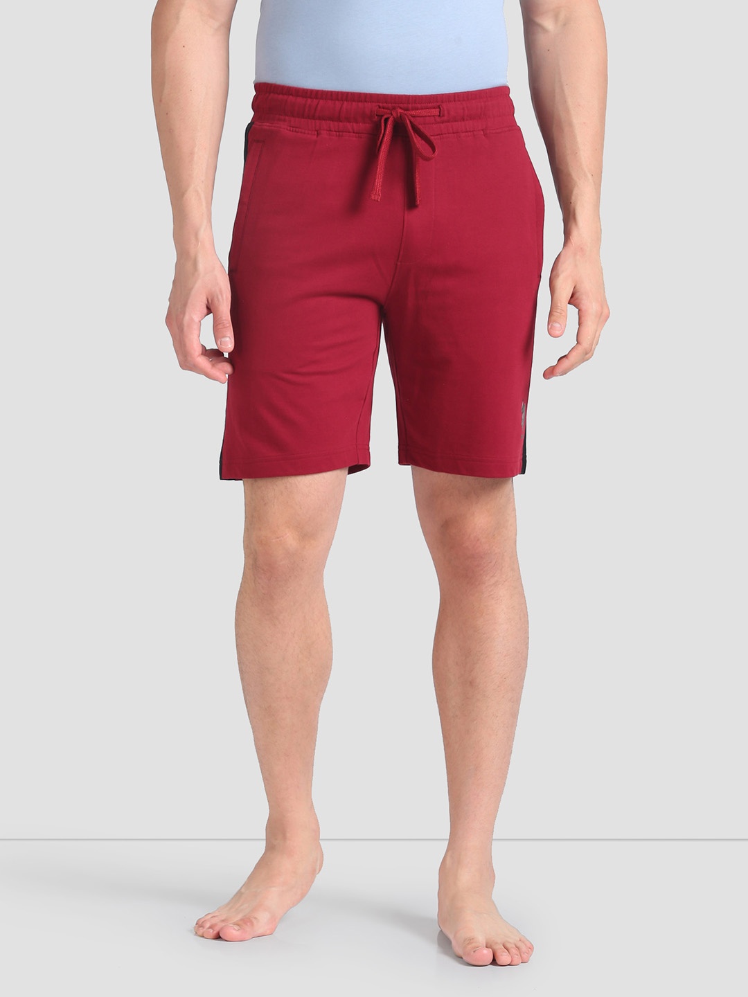 

U.S. Polo Assn. Men Mid-Rise Pure Cotton Shorts, Red