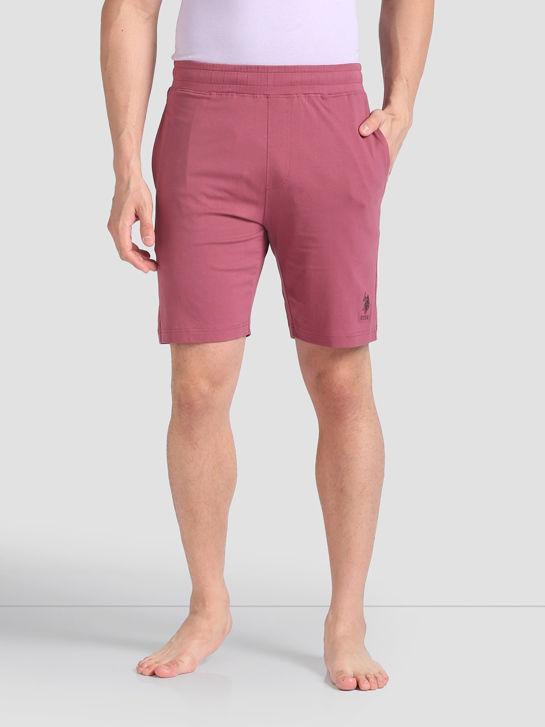 

U.S. Polo Assn. Men Relaxed-Fit Mid-Rise Shorts, Pink