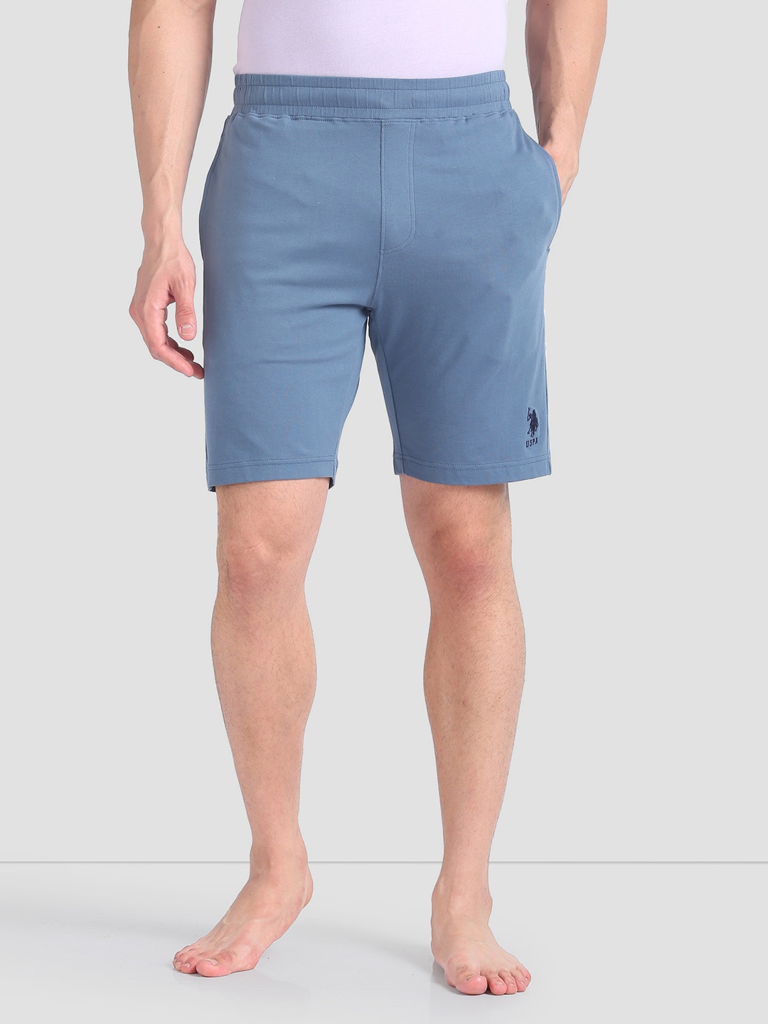 

U.S. Polo Assn. Men Mid-Rise Relaxed-Fit Shorts, Grey