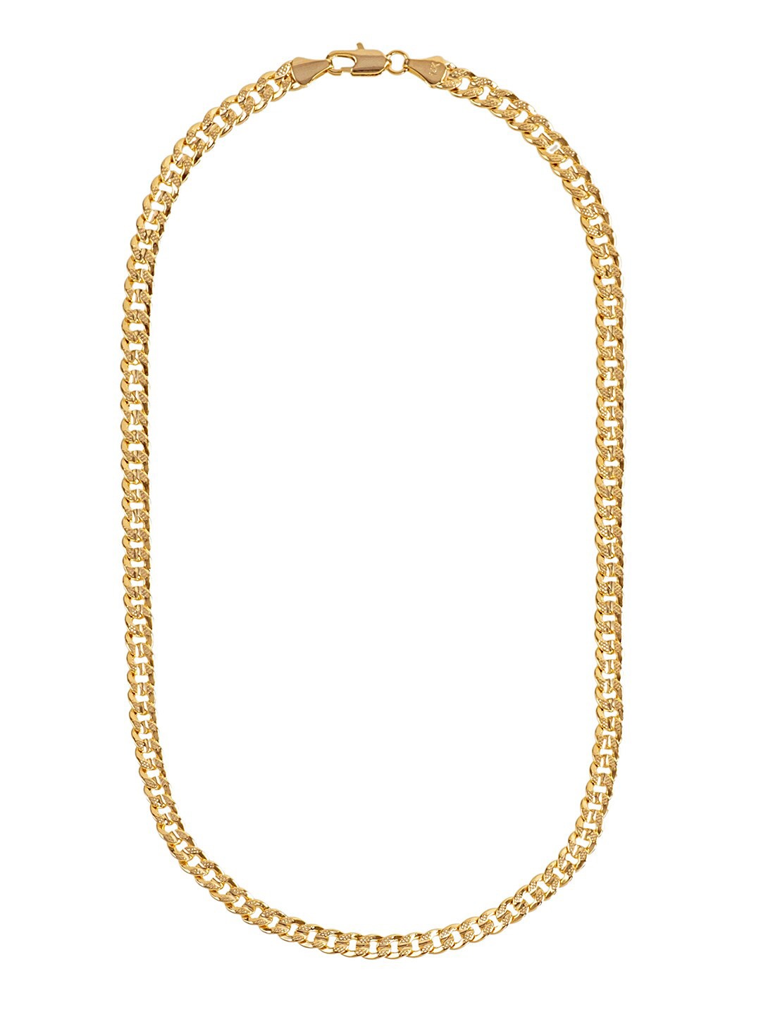 

Shining Jewel - By Shivansh Gold Plated Textured Cuban Link Chain