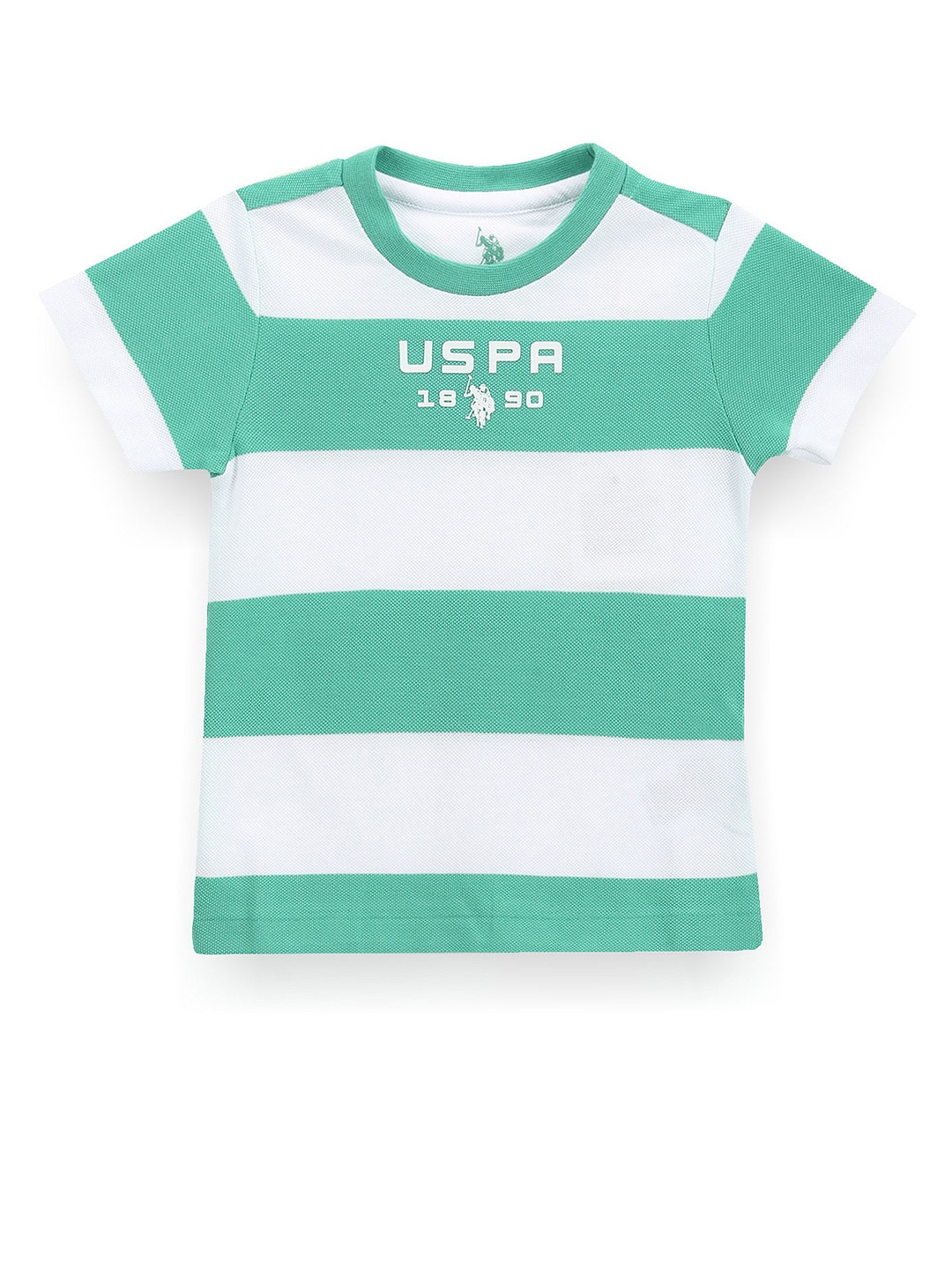 

U.S. Polo Assn. Kids Boys Striped Cotton T-shirt, Green