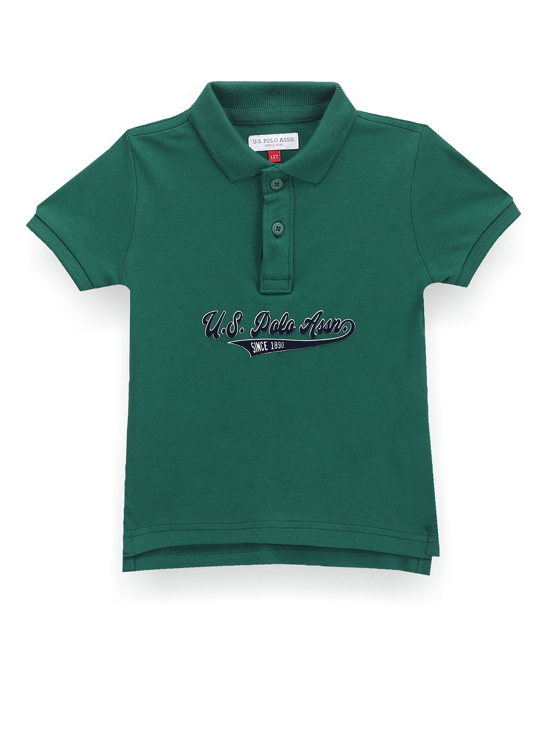 

U.S. Polo Assn. Kids Boys Typography Printed Polo Collar T-shirt, Green