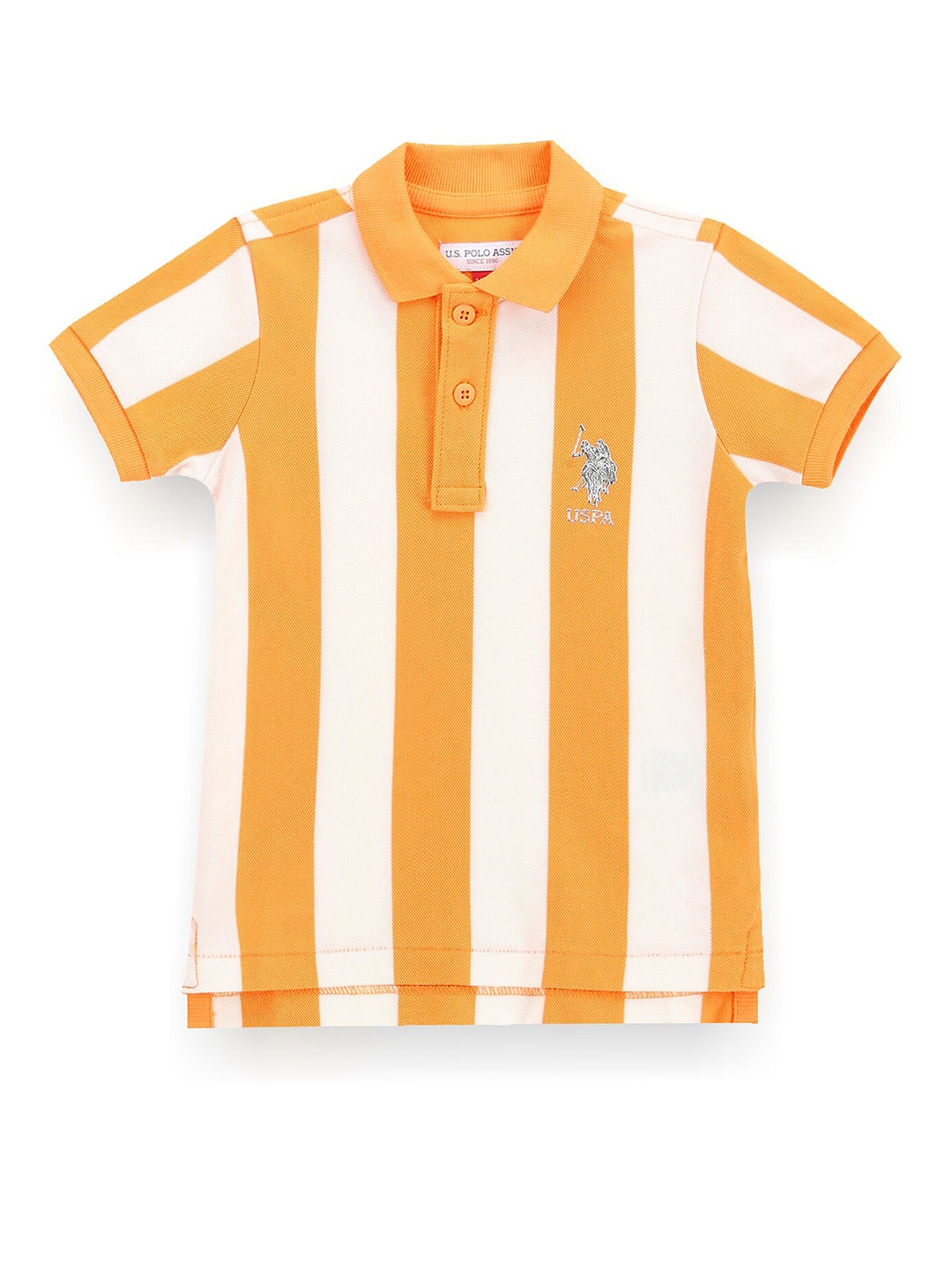 

U.S. Polo Assn. Kids Boys Striped Cotton T-shirt, Orange