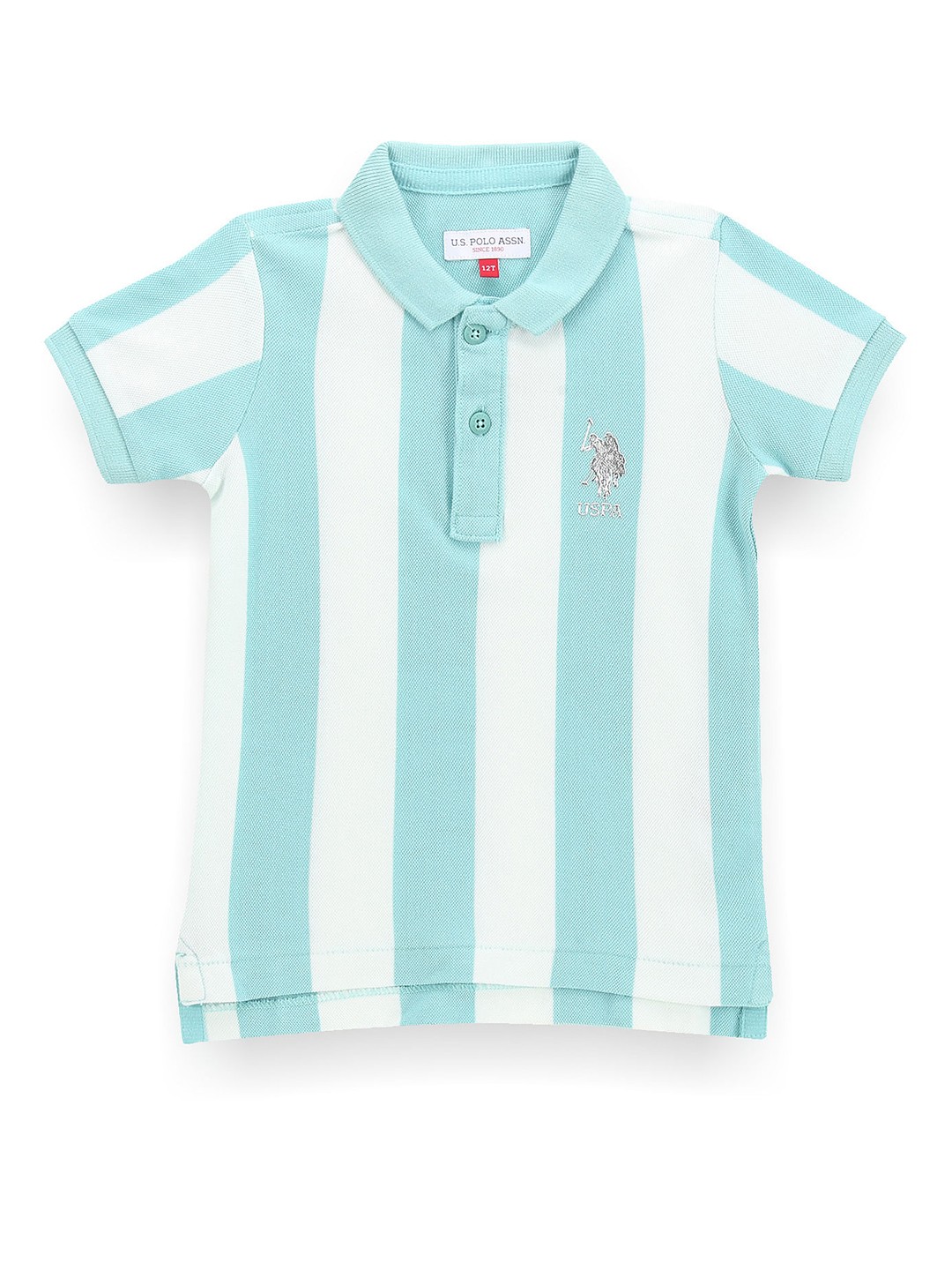 

U.S. Polo Assn. Kids Boys Striped Polo Collar Cotton T-shirt, Blue