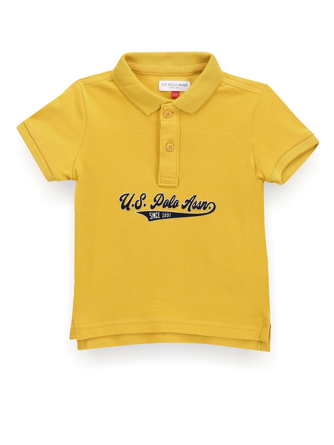 

U.S. Polo Assn. Kids Boys Typography Printed Polo Collar T-shirt, Yellow