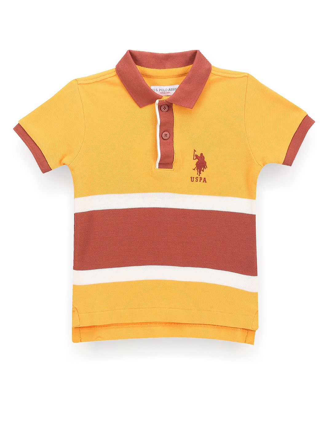 

U.S. Polo Assn. Kids Boys Striped Cotton T-shirt, Orange