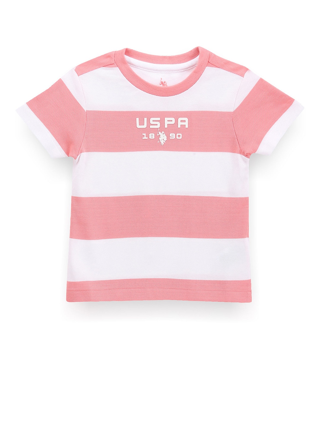 

U.S. Polo Assn. Kids Boys Striped Cotton T-shirt, Pink