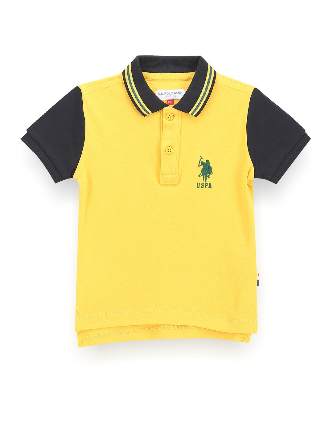 

U.S. Polo Assn. Kids Boys Colourblocked Polo Collar T-shirt, Yellow