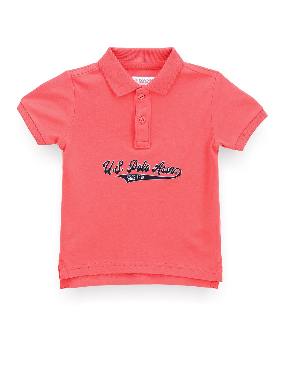 

U.S. Polo Assn. Kids Boys Typography Printed Polo Collar T-shirt, Orange