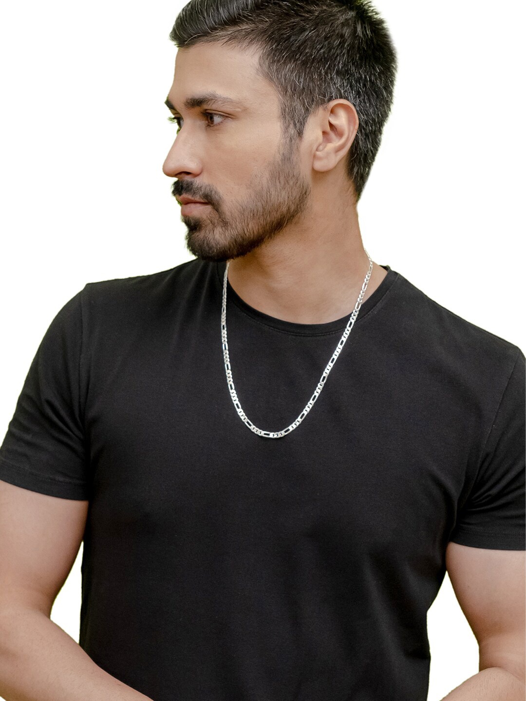 

bodha Men Brass Silver-Plated Link Chain