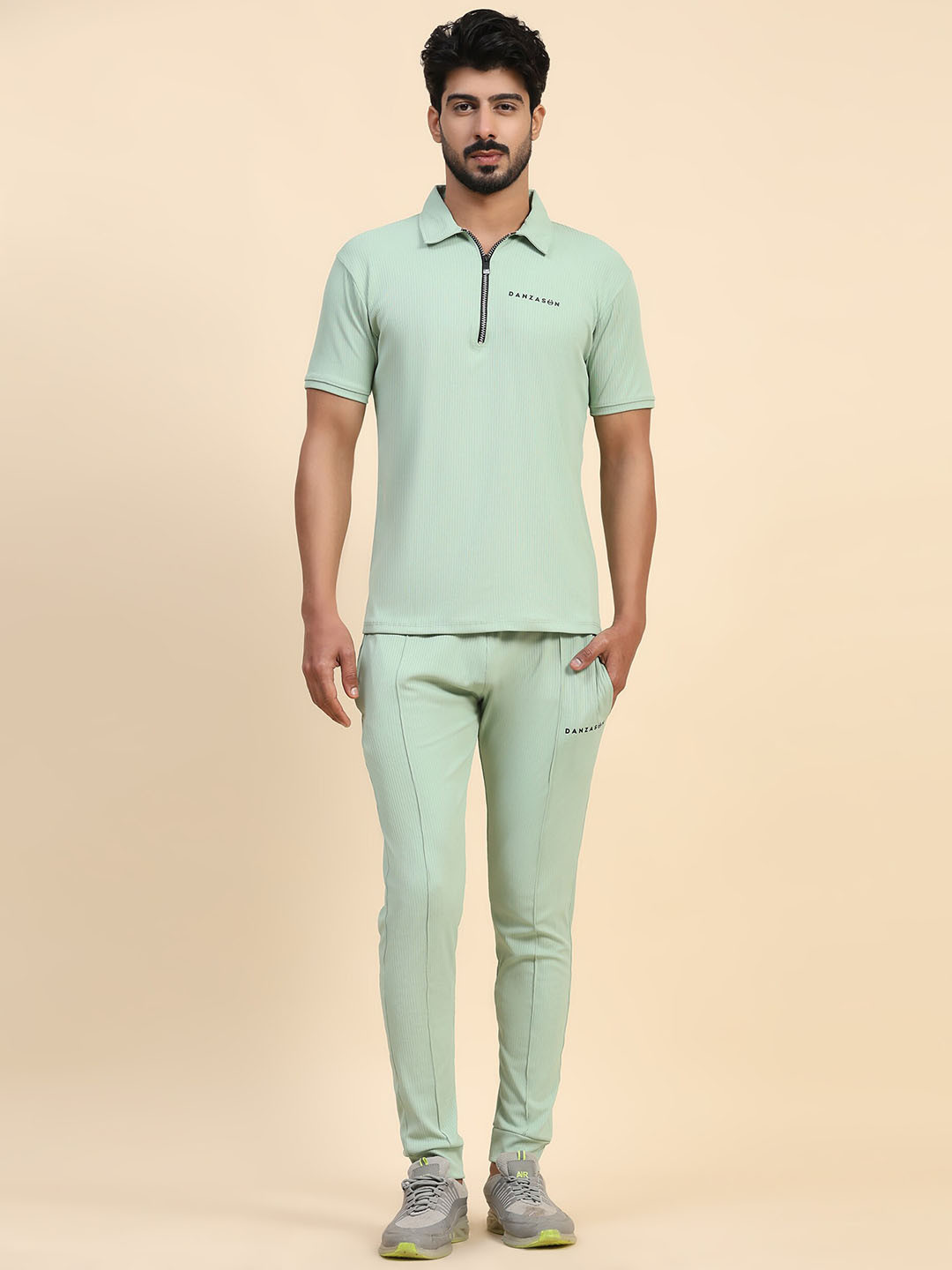 

DANZA-SON Polo Collar Short Sleeves Tracksuits, Green