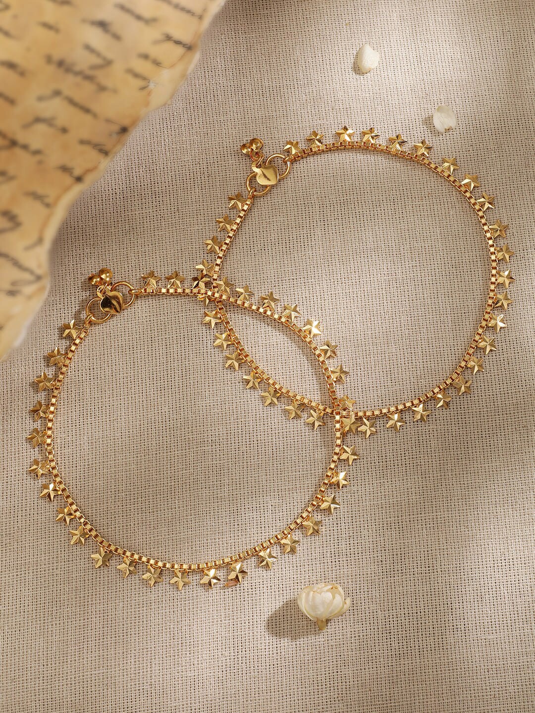 

Rubans Set Of 2 18 KT Gold-Plated Anklet
